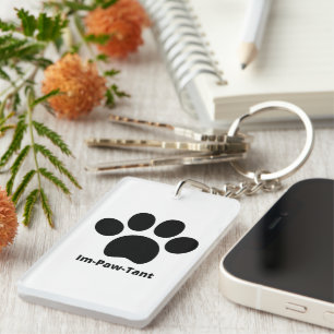 Im-Paw-Tant Circle Doppelsiegelter Akryllischer Sc Schlüsselanhänger