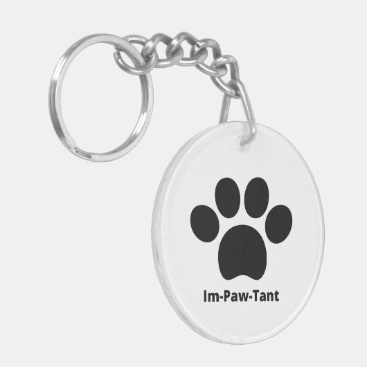 Im-Paw-Tant Circle Doppelsiegelter Akryllischer Sc Schlüsselanhänger (Vorderseite links)