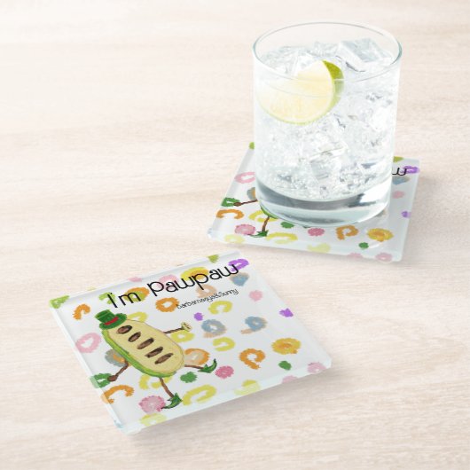 I'm Pawpaw Glasuntersetzer (Schrägansicht)