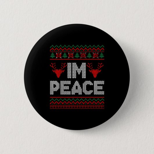 I'm Peace Couple Matching Christmas Ugly Sweater  Button (Vorderseite)