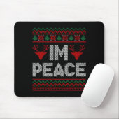 I'm Peace Couple Matching Christmas Ugly Sweater Mousepad (Mit Mouse)