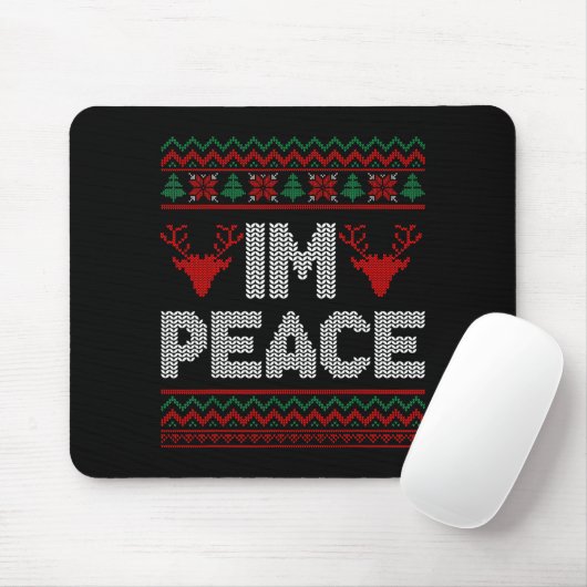 I'm Peace Couple Matching Christmas Ugly Sweater Mousepad (Mit Mouse)