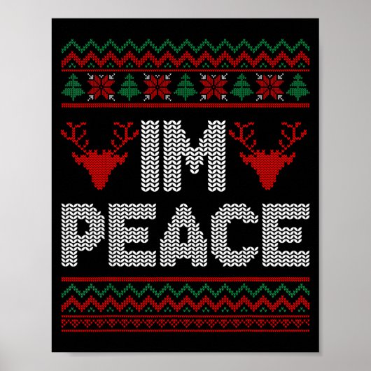 I'm Peace Couple Matching Christmas Ugly Sweater Poster (Vorne)