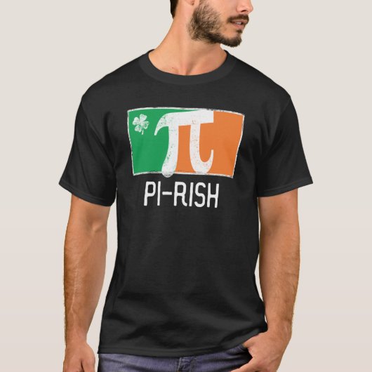 I'm Pi Rish St Patrick's Day Irish Flag C Distress T-Shirt (Vorderseite)