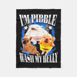 Im Pibble Wasche meinen Bauch Französische Bulldog Fleecedecke