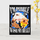 Im Pibble Wasche meinen Bauch Französische Bulldog Karte (Gelbe Blume)