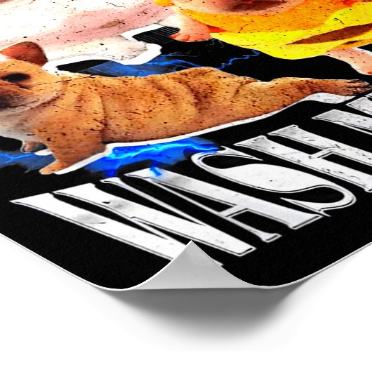 Im Pibble Wash My Belly Frenchie Bulldog Poster (Ecke)