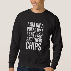 Im Poker essen Fisch und Chips - Poker Puppe Sweatshirt