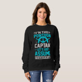 Im Pontoon Captain Im Immer Recht Bootfahren Sweatshirt (Vorne ganz)