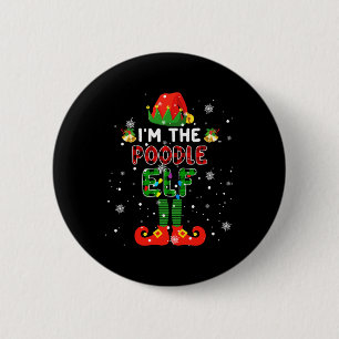 Im Poodle Elf Xmas Red Kariert Elf Kostüm Dog L Button