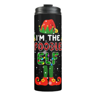 Im Poodle Elf Xmas Red Kariert Elf Kostüm Dog L Thermosbecher