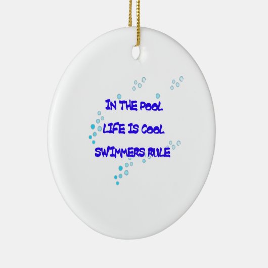 Im Pool ist das Leben cool Keramik Ornament (Rechts)