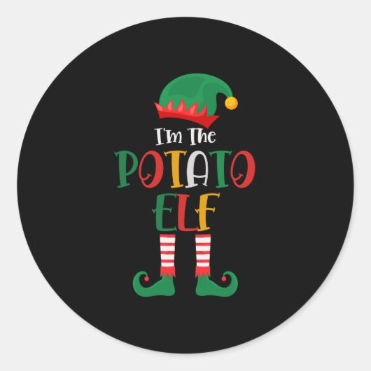 Im Potato Elf passt Weihnachten Runder Aufkleber (Vorderseite)