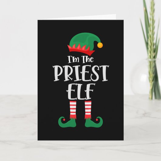 Im Priester Elf passt Weihnachten zusammen Karte (Vorderseite)
