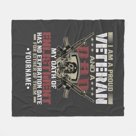 I'm Proud To Be A Veteran And A Dad Fleecedecke (Vorderseite (Horizontal))