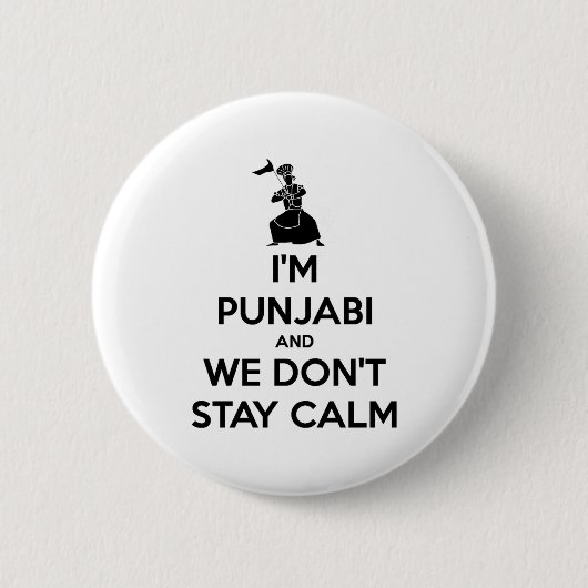 Im Punjabi And We Dont Keep Calm Baby  Button (Vorderseite)
