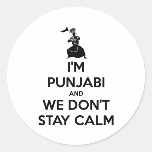 Im Punjabi And We Dont Keep Calm Baby  Runder Aufkleber (Vorderseite)