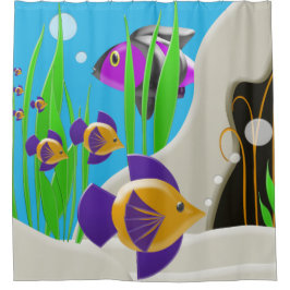 Im Rahmen der Meeresfischerei Aquarium-Design Duschvorhang