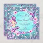 Im Rahmen der Meerjungfrau Geburtstagseinladungen Einladung (Vorne/Hinten)