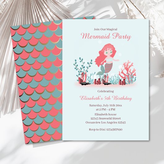 Im Rahmen der Meerjungfrau Princes Birthday Einladung