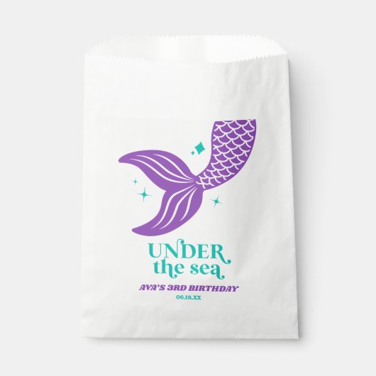 Im Rahmen der Meerjungfrau Schwanz Birthday Party Geschenktütchen (Vorderseite)