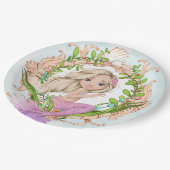 Im Rahmen der Muschel mit Meerjungfrau Pappteller (Schrägansicht)