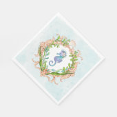 Im Rahmen der Muschel mit Meerpferd Serviette (Ecke)