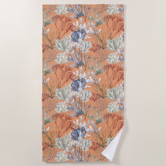Im Rahmen der Sea Apricot Corals Strandtuch (Vorderseite)