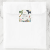 Im Rahmen der Sea Birthday Party Envelope Gunst Quadratischer Aufkleber (Tasche)