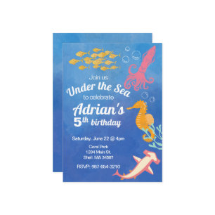 Im Rahmen der "Sea Blue Ocean Geburtstagseinladung Einladung