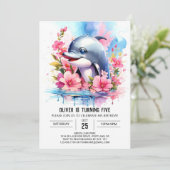 Im Rahmen der "Sea Dolphin Birthday" Einladung (Stehend Vorderseite)