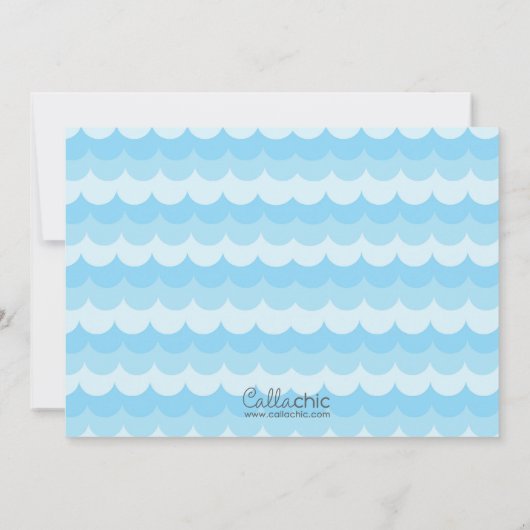 Im Rahmen der Seeeinladung (Mädchen) - Meerjungfra Einladung (Rückseite)