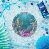 Im Rahmen der Teller des Meerespapiers (Party)