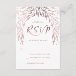 Im Rahmen der Willows Wedding RSVP Rose Gold Karte