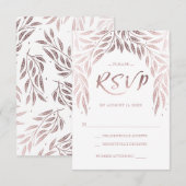 Im Rahmen der Willows Wedding RSVP Rose Gold Karte (Vorne/Hinten)