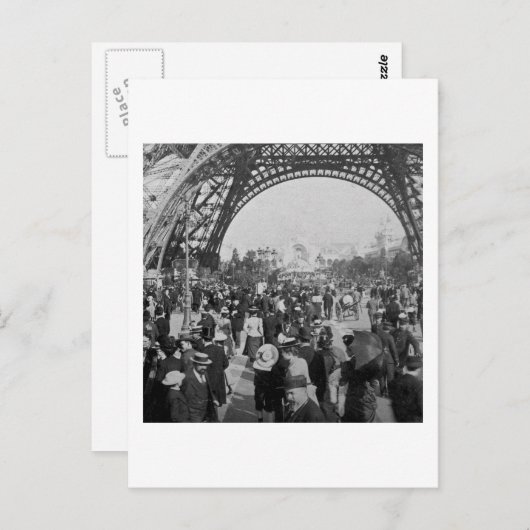 Im Rahmen des Eiffelturms 1900 in Paris Postkarte (Vorne/Hinten)