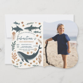 Im Rahmen des Sea Birthday Party Foto Einladung