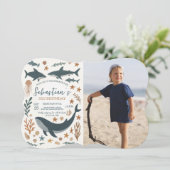 Im Rahmen des Sea Birthday Party Foto Einladung (Stehend Vorderseite)