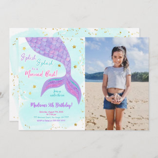 Im Rahmen des Sea Mermaid Kids Foto Einladung