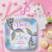 Im Rahmen des Sea Mermaid Party Girls Blue Aquamar Pappteller (Party)