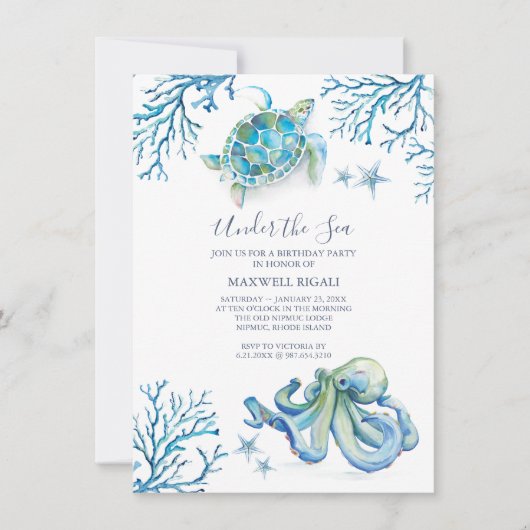 Im Rahmen von "Sea Birthday"-Online-Einladungen Einladung (Vorderseite)