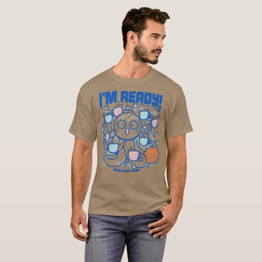 Im Ready Coffee Octopus Blue by Tobe Fonseca T-Shirt (Vorne ganz)