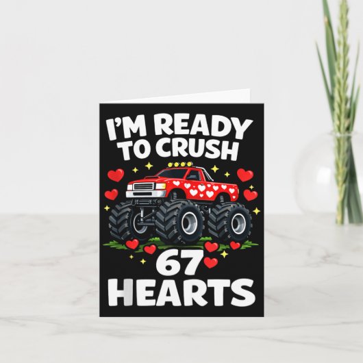 I'm Ready To Crush 67 Hearts Truck Valentines Day Karte (Vorderseite)