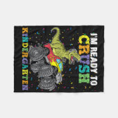 I'm Ready To Crush Kindergarten Monster Truck Dino Fleecedecke (Vorderseite (Horizontal))