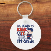I'm Ready To Kick-off First Grade First Day Of Sch Schlüsselanhänger (Vorderseite)