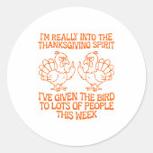 I'm Really Into The Thanksgiving Srit I've Given T Runder Aufkleber (Vorderseite)