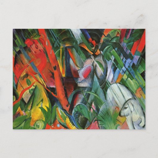 Im Regen Franz Marc Abstrakt Postkarte (Vorderseite)