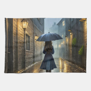 Im Regen laufen Geschirrtuch
