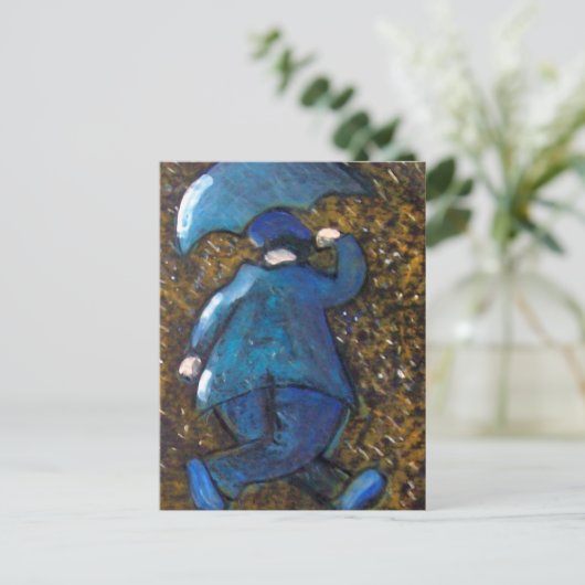 IM REGEN SEIN POSTKARTE (Stehend Vorderseite)