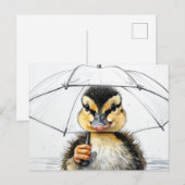 „Im Regen spazieren“ Postkarte (Vorne/Hinten)